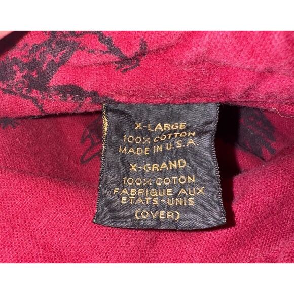 Vtg Eddie Bauer 90s Mens XL Burgundy Bird Cabincore Button Down Outdoor Heritage - Picture 6 of 8